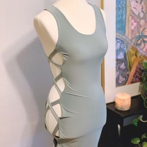 ✨FASHIONNOVA✨ Vibrant Turquoise Cut-Out Dress